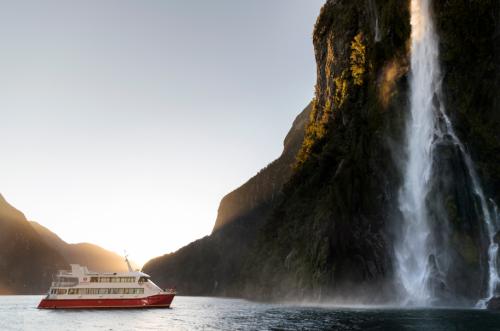 Milford Sound Nature Cruise at sunset