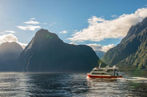 Milford Sound Nature Cruise passing Harrison Cove