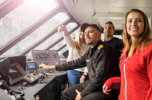 Scenic Cruise guests in the Pride of Milford Wheelhouse